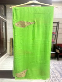 Neon Green Gota Buti & Taari Work Saree